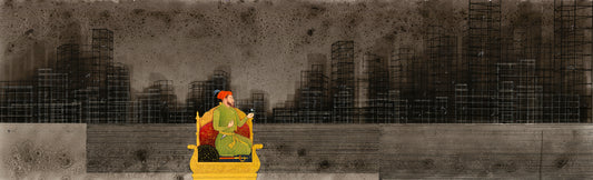 Untitled, Figurative Painting by Safwan Bashir, Opaque Watercolour on Paper, 84 x 24 inches