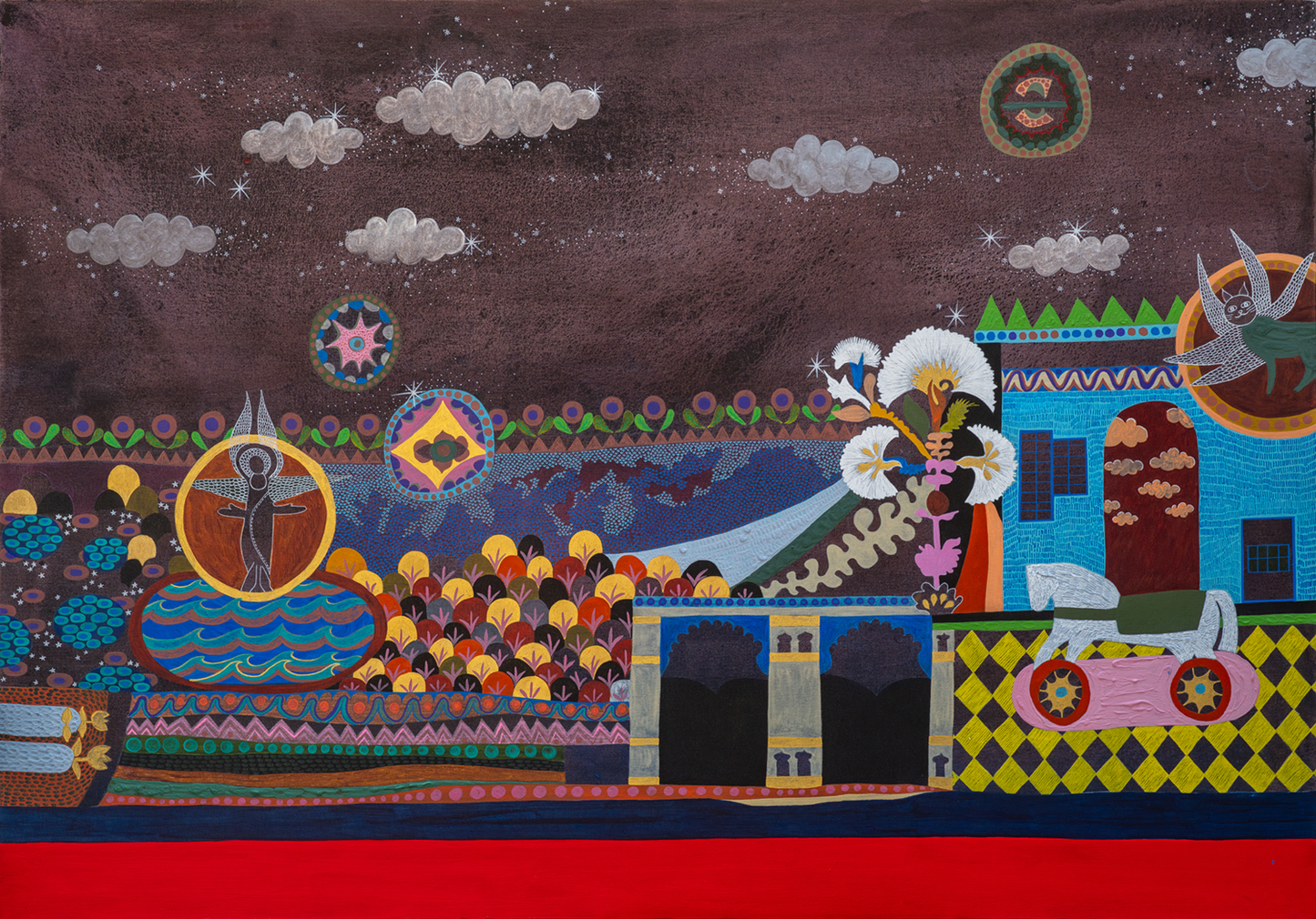 Realm of the Unseen, Abstract Painting by Imran Mughal, Acrylic on Canvas, 50 x 35 inches