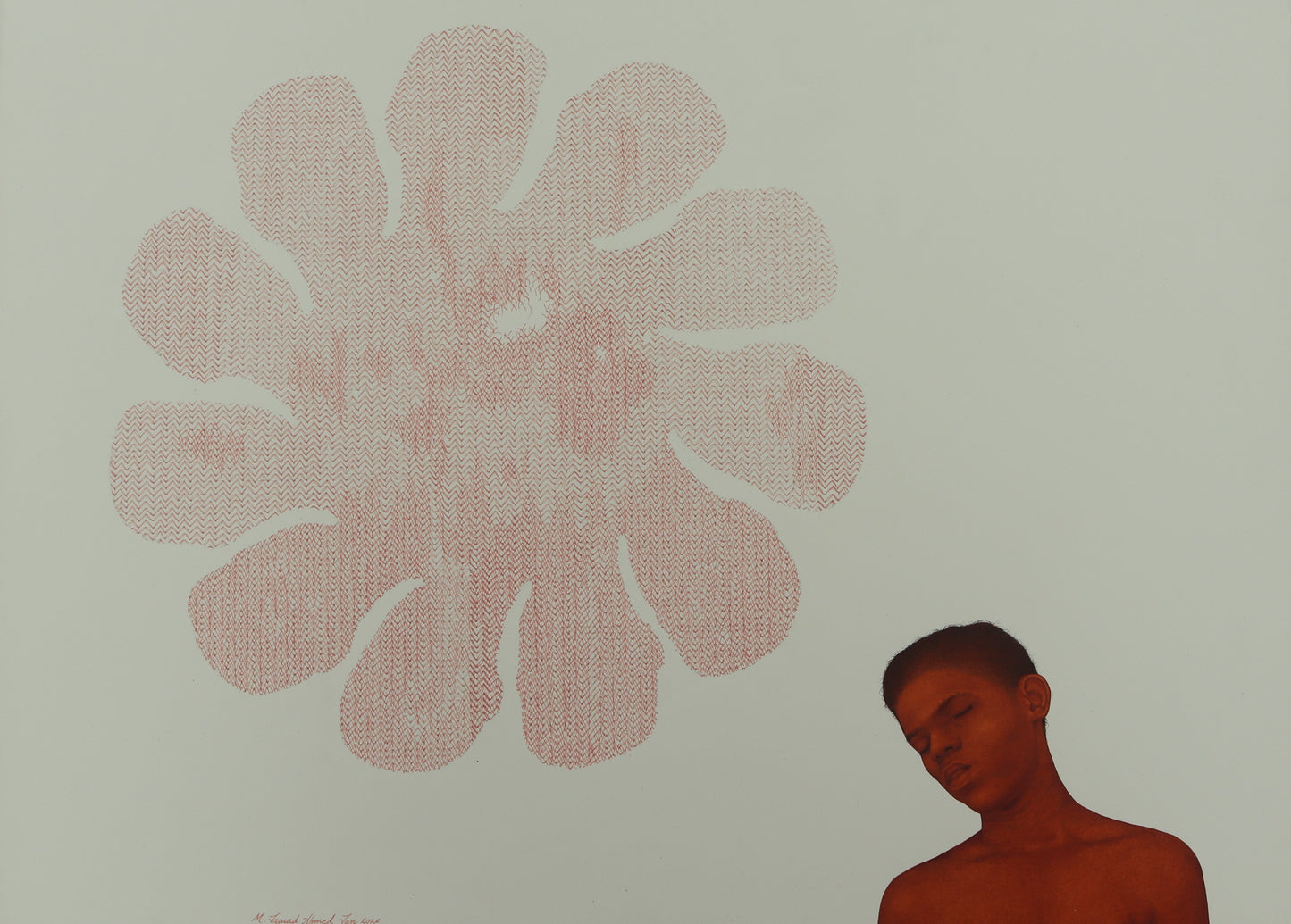 Mirror Silhouette 38, Figurative Painting by Jawad Ahmed Jan, Gouache & Archival Pen on Paper, 26 x 20 inches