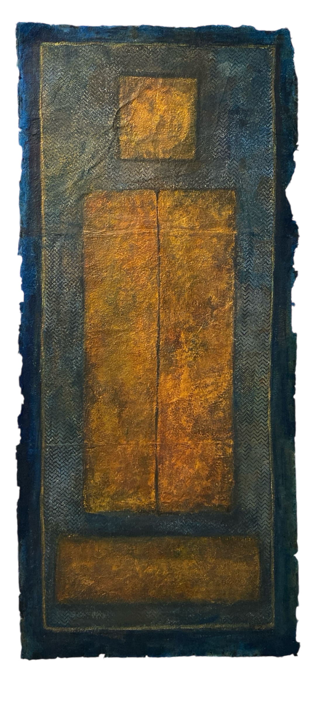 Untitled, Abstract Painting by Mobina Zuberi, Oil on Paper, 31 x 63 inches