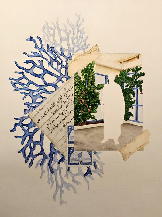 Untitled, Figurative Painting by Vaneeza Javed, Mixed Media on Wasli, 10 x 13 inches.
