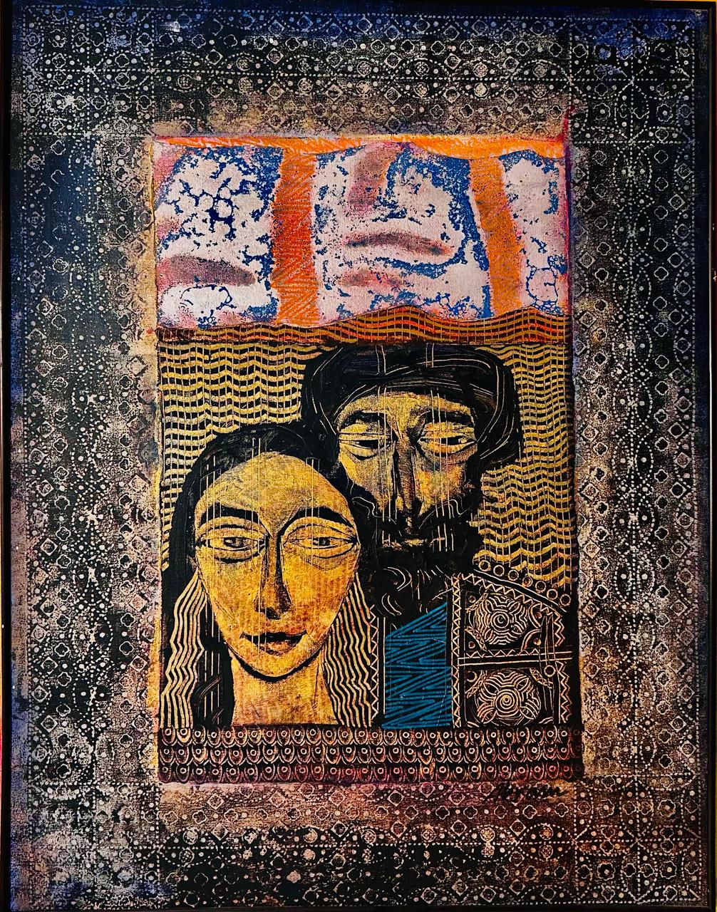 Untitled, Figurative Painting by Akram Dost, Mixed Media on Canvas, 24 x 31 inches