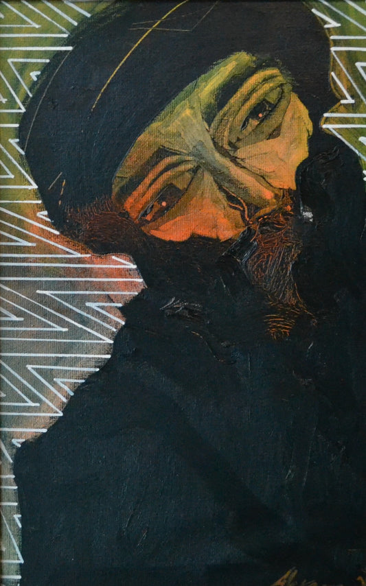 Untitled, Portrait Painting by Akram Dost, Acrylic on Canvas, 11 x 16 inches.