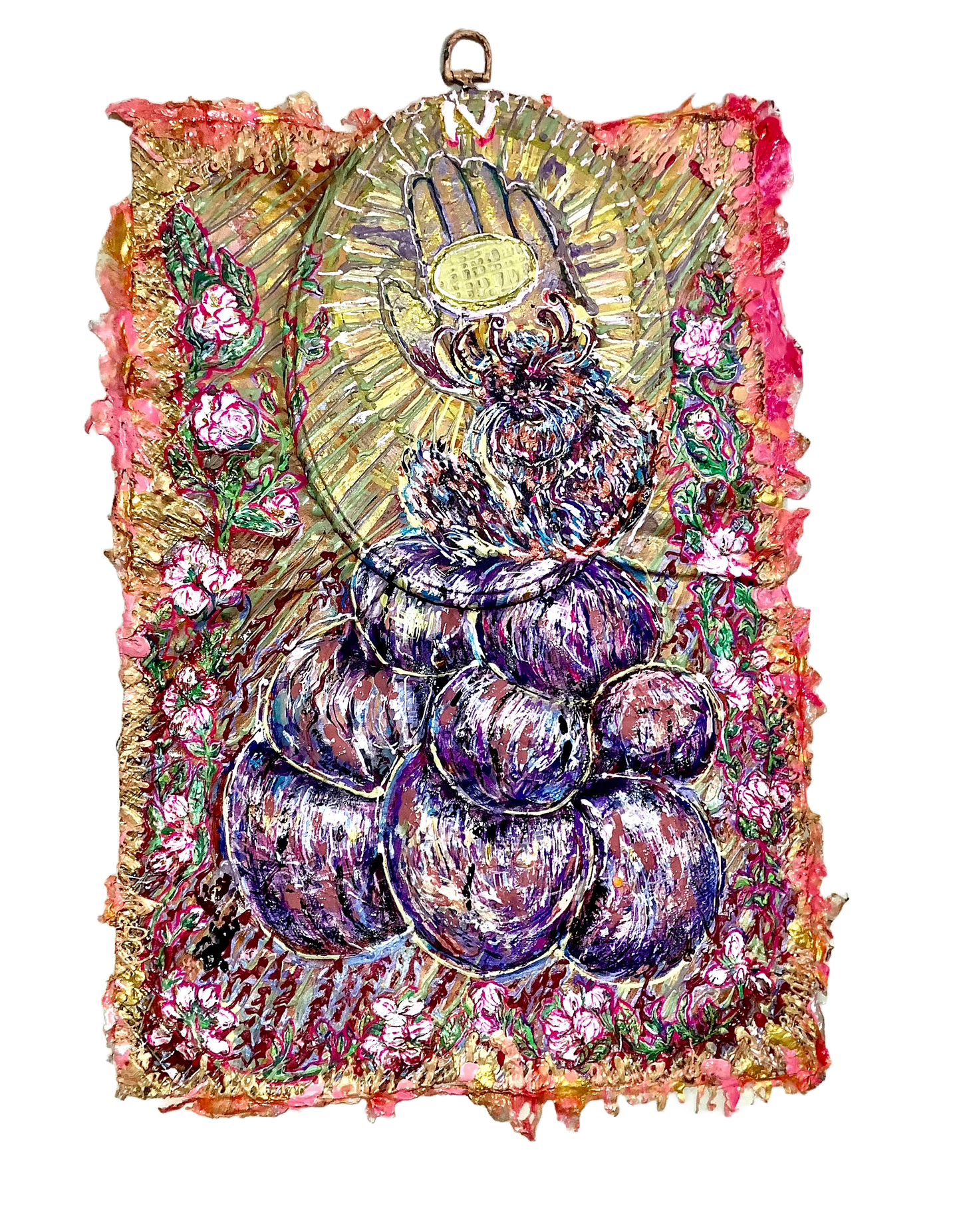 The Emperor tarot Card, Figurative Painting by Fizza Hussain, Oil on Canvas, 23.5 x 15  inches.