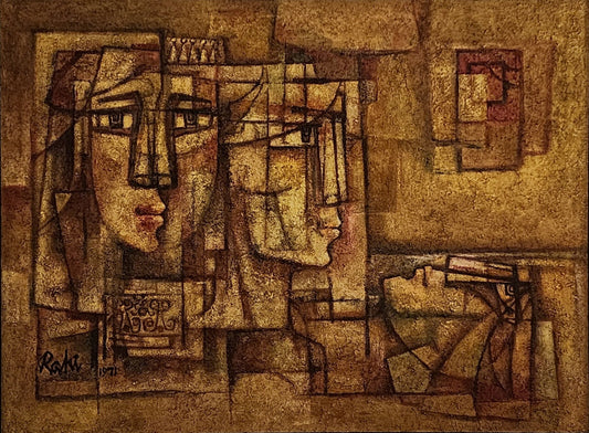 (PRICE ON REQUEST) Untitled, Figurative Painting by Mansoor Rahi - 1971, Oil on Canvas, 48 x 36 inches