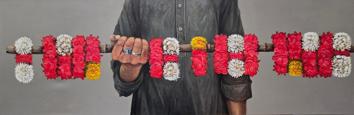 Untitled, Painting by Asif Hussain, Oil on Canvas, 15 x 47 inches
