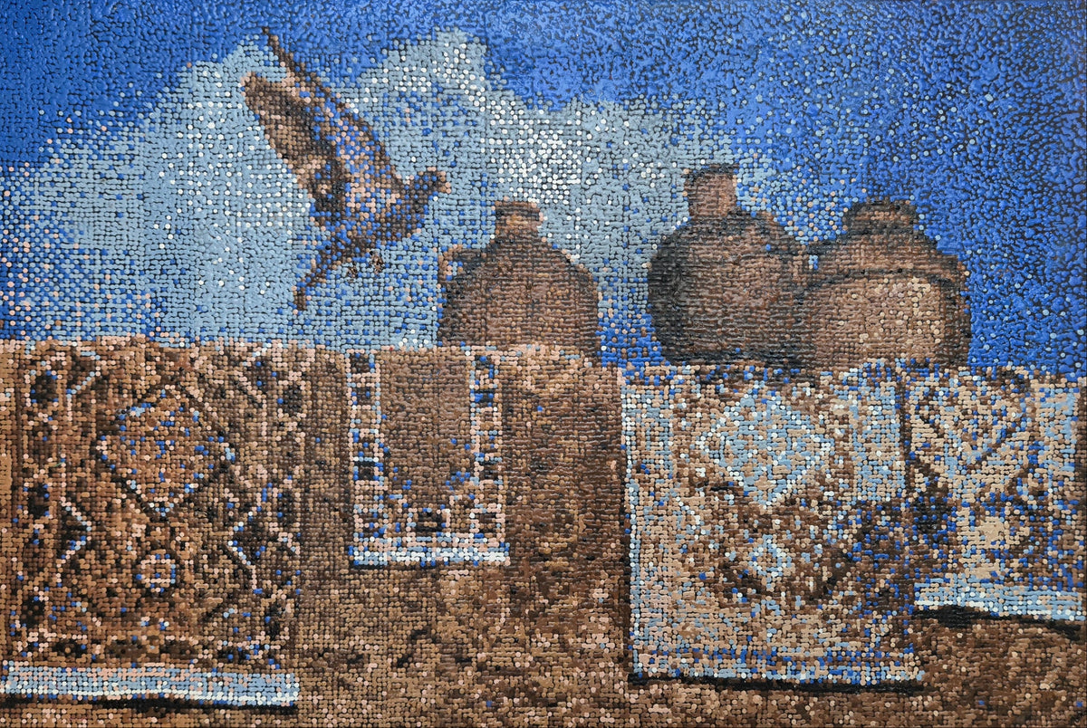 Thirsty, Still Life Painting by Adnan Khan, Oil on Canvas, 39 x 26 Inches