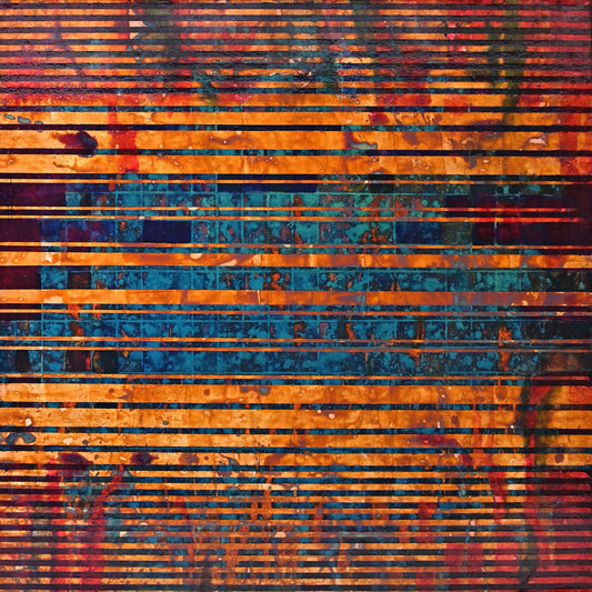 Boundaries of Freedom – II, Abstract Painting by Abid Hasan, Mixed Media on Canvas, 23.6 x 23.6 inches