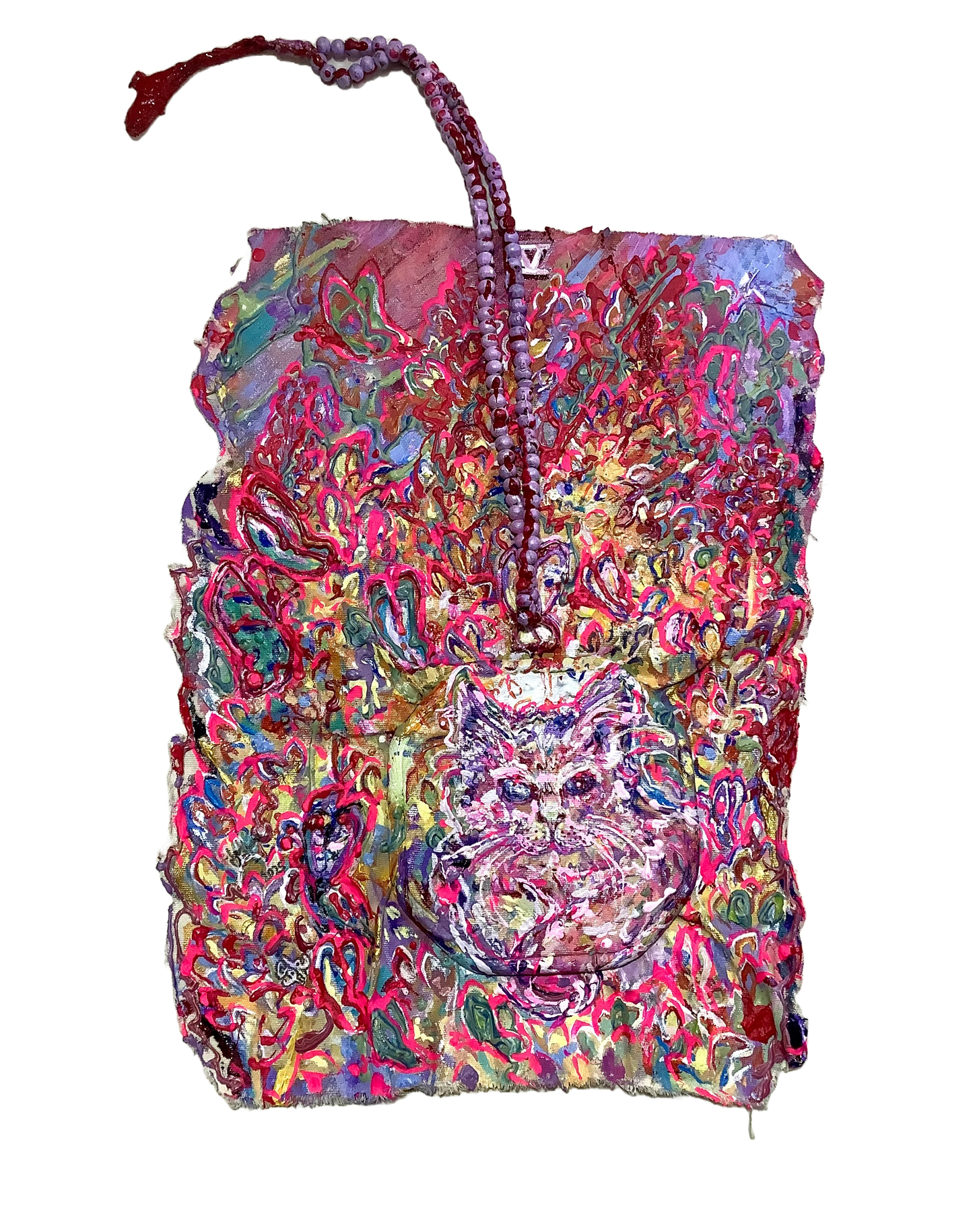 The Hierophant tarot Card, Figurative Painting by Fizza Hussain, Oil on Canvas, 12 x 16  inches.