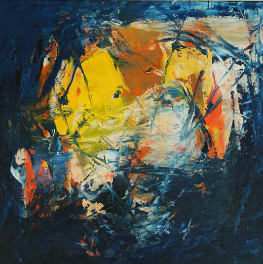 Untitled, Abstract Painting by Riaz Rafi, Oil on Board, 11.5 x 11.5 inches