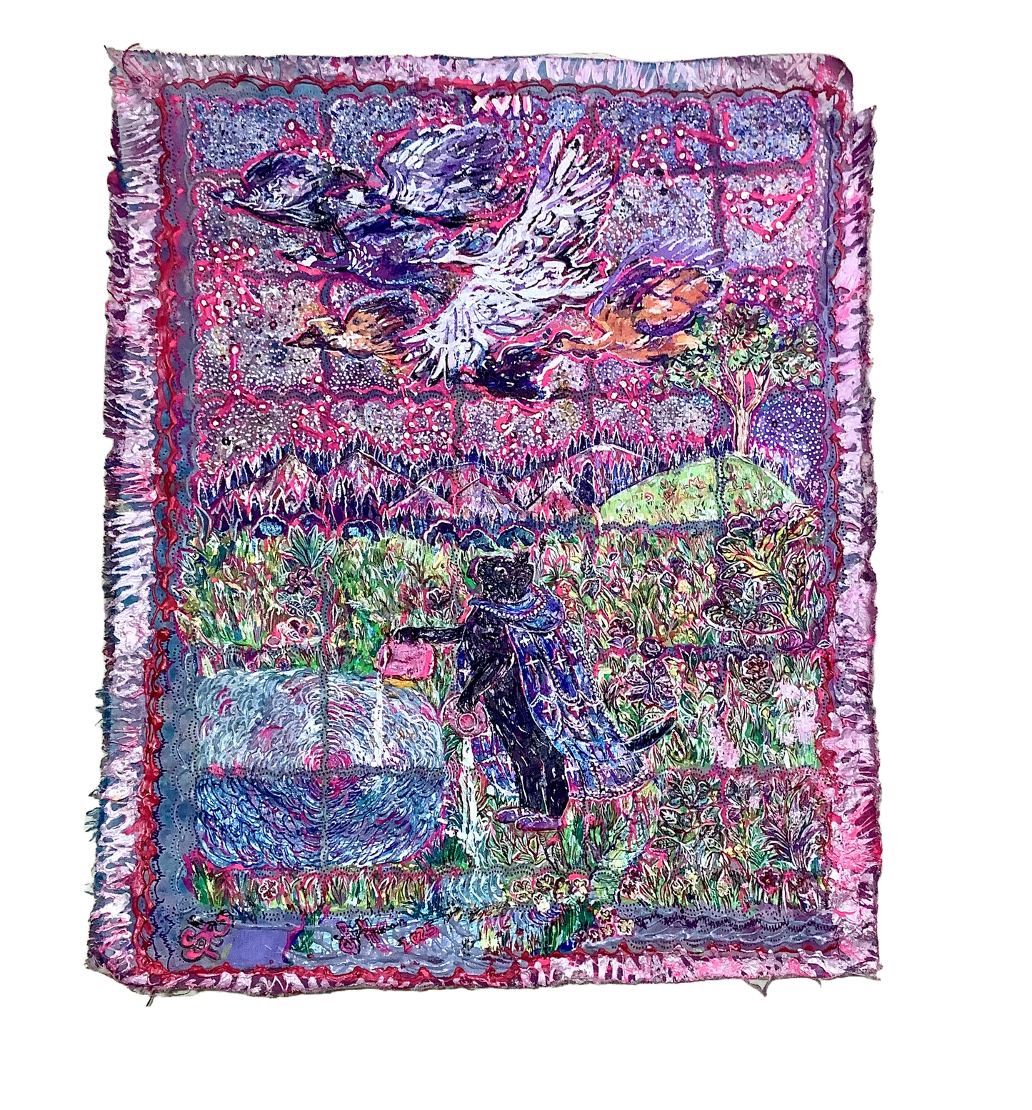 The Star tarot Card, Figurative Painting by Fizza Hussain, Oil on Canvas, 23.5 x 15  inches.