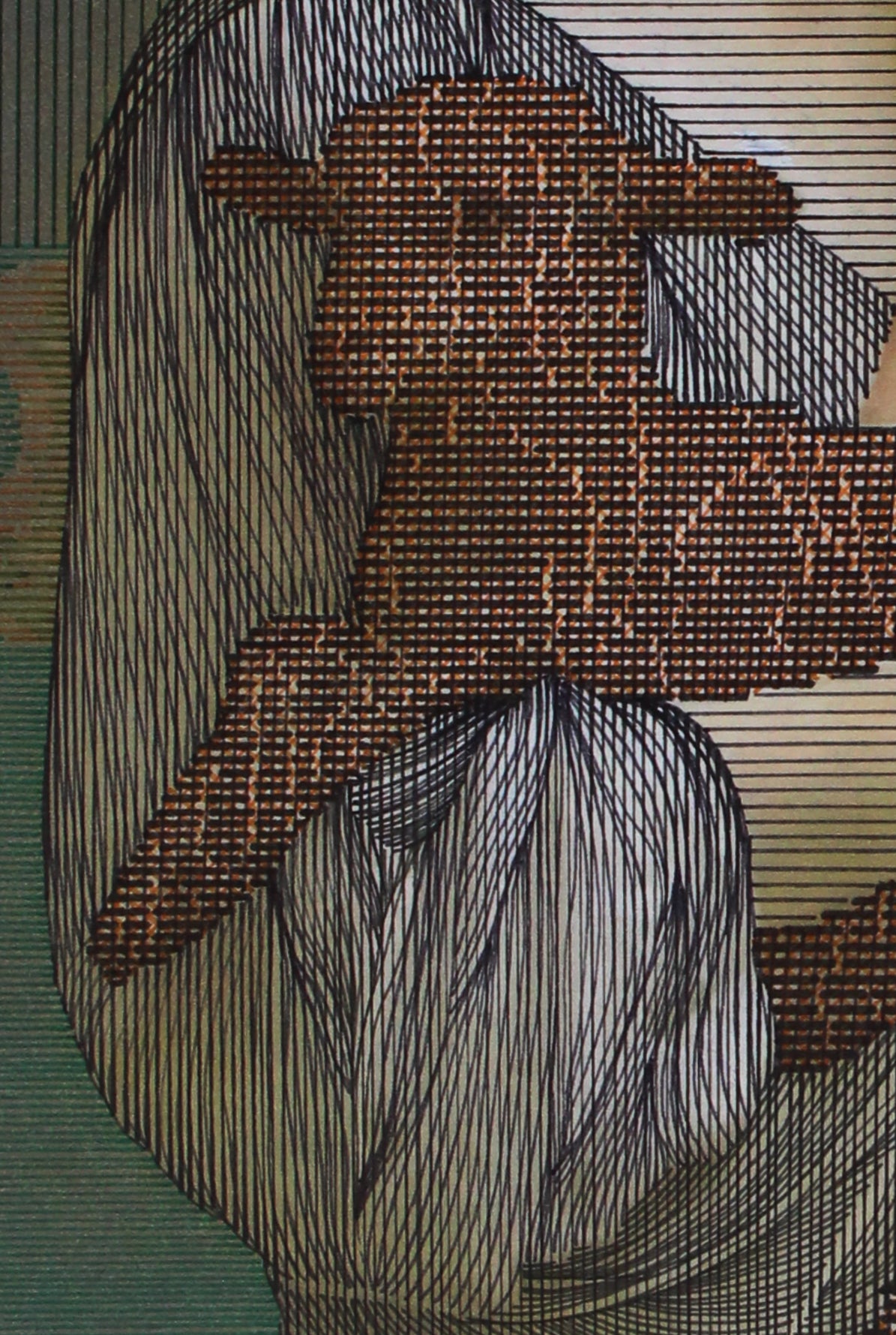 A Timeless Thread-I, Figurative Painting by Ramsha Rubbani, Gouache & Ink on Acid Free Paper, 12 x 16 Inches