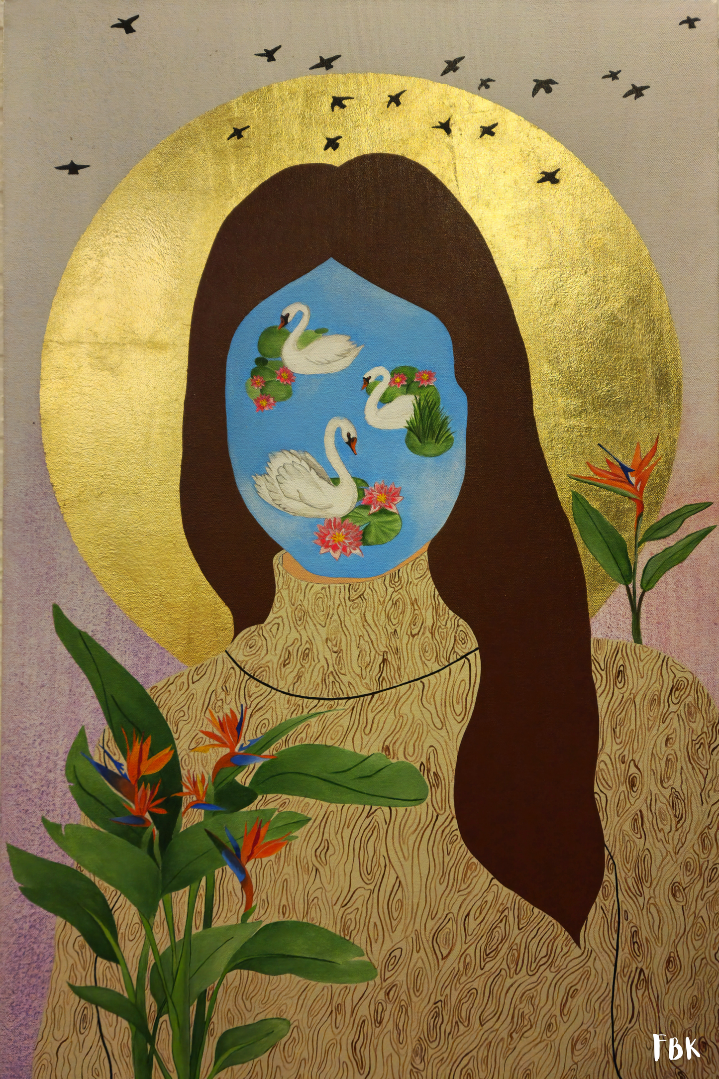 Becoming Still, Abstract Painting by Fardeen Burhan Khan, Mixed Media on Canvas, 24 x 36 inches