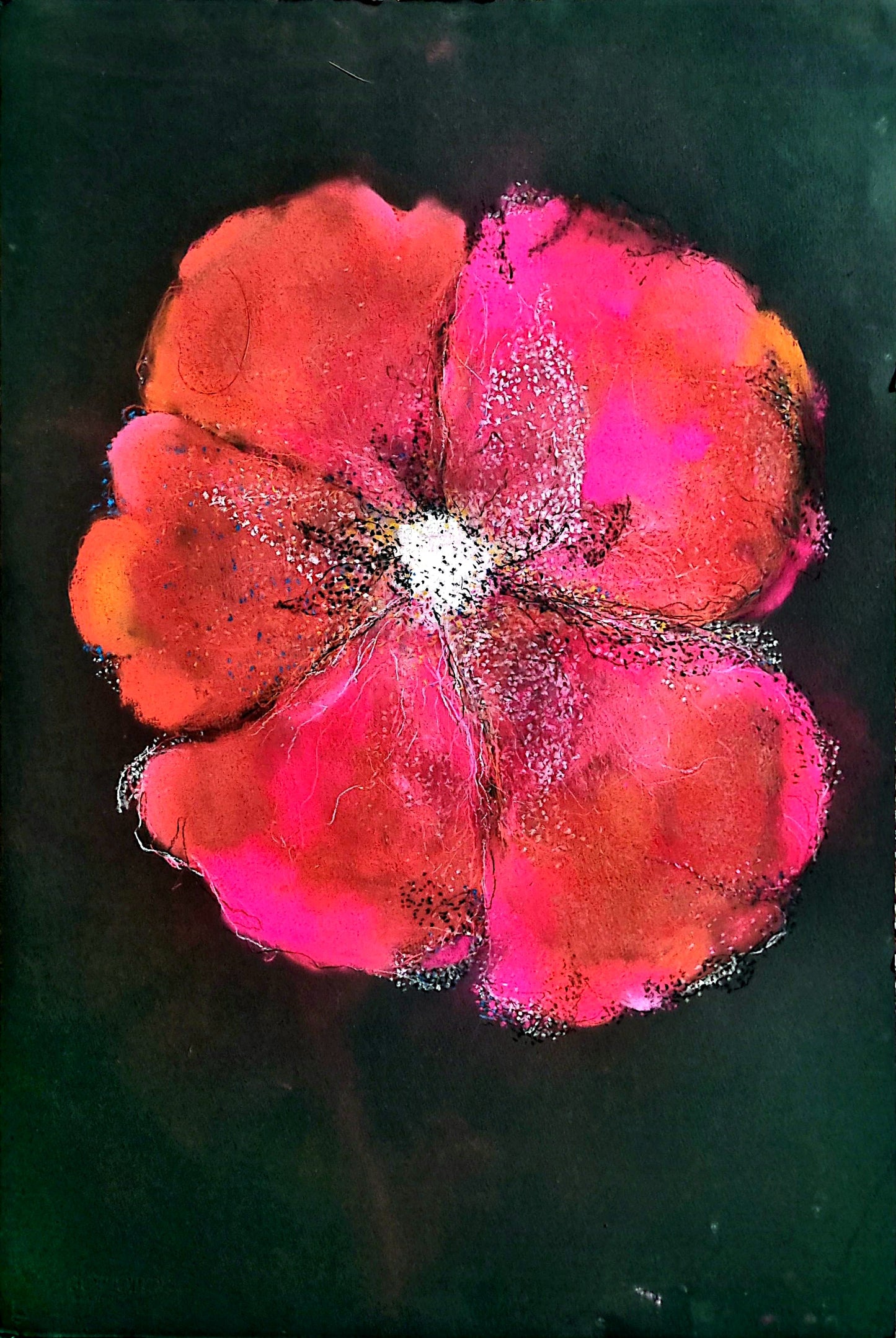 New Heaven, Floral Painting by Sarah Mumtaz, Oil Pastel on Paper, 23 x 31 Inches