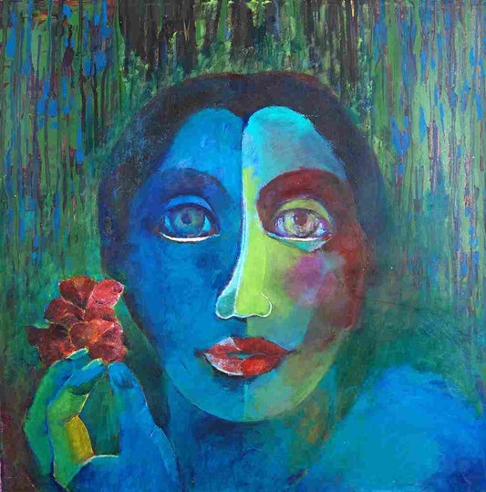 Untitled, Portrait Painting by Shammi Ahmed, Oil on Canvas, 24 x 24 inches (PRICE ON REQUEST)