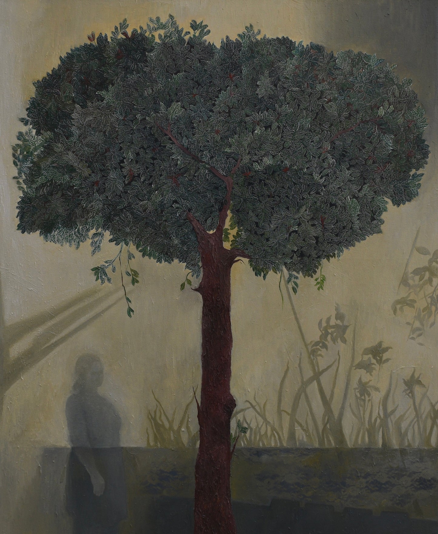 Garden of Her Shadows, Painting by Sadaf Naeem, Oil on Canvas, 28 x 34 Inches