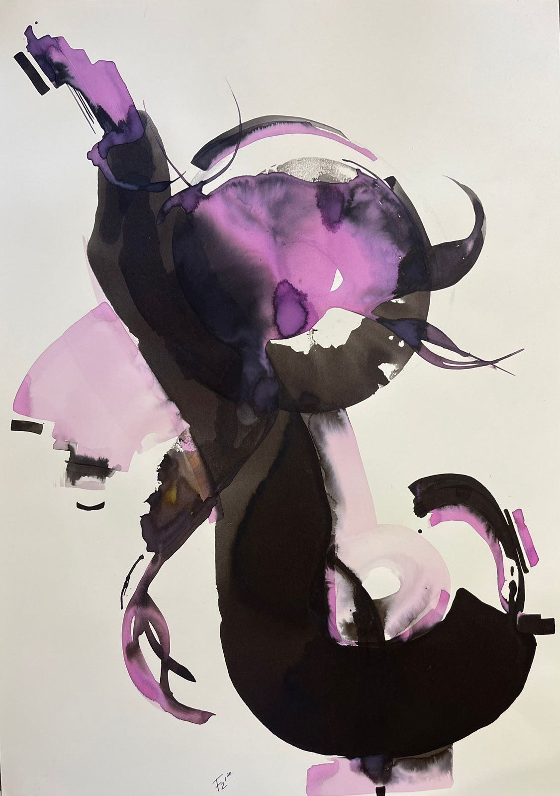 Untitled, Abstract Painting by Fariya Zaeem, Mixed Media on Paper, 20 x 28 inches
