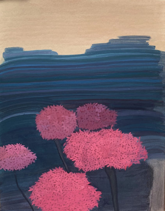Untitled, Landscape Painting by Umna Laraib, Gouache on Wasli, 10 x 13 inches