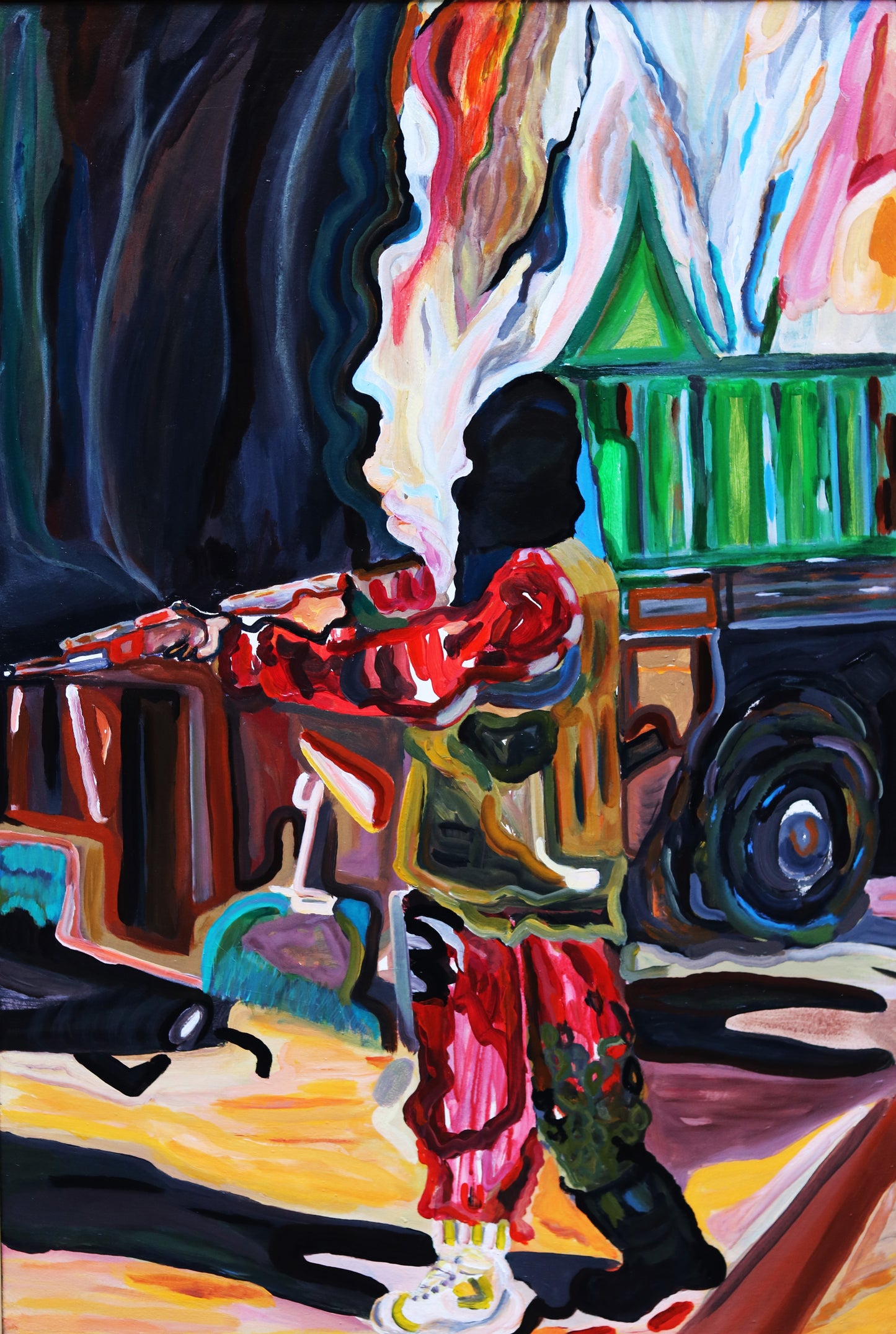 Good and Bad II, Abstract Painting by Waseem Abas, Acrylic on Canvas, 24 x 36 inches