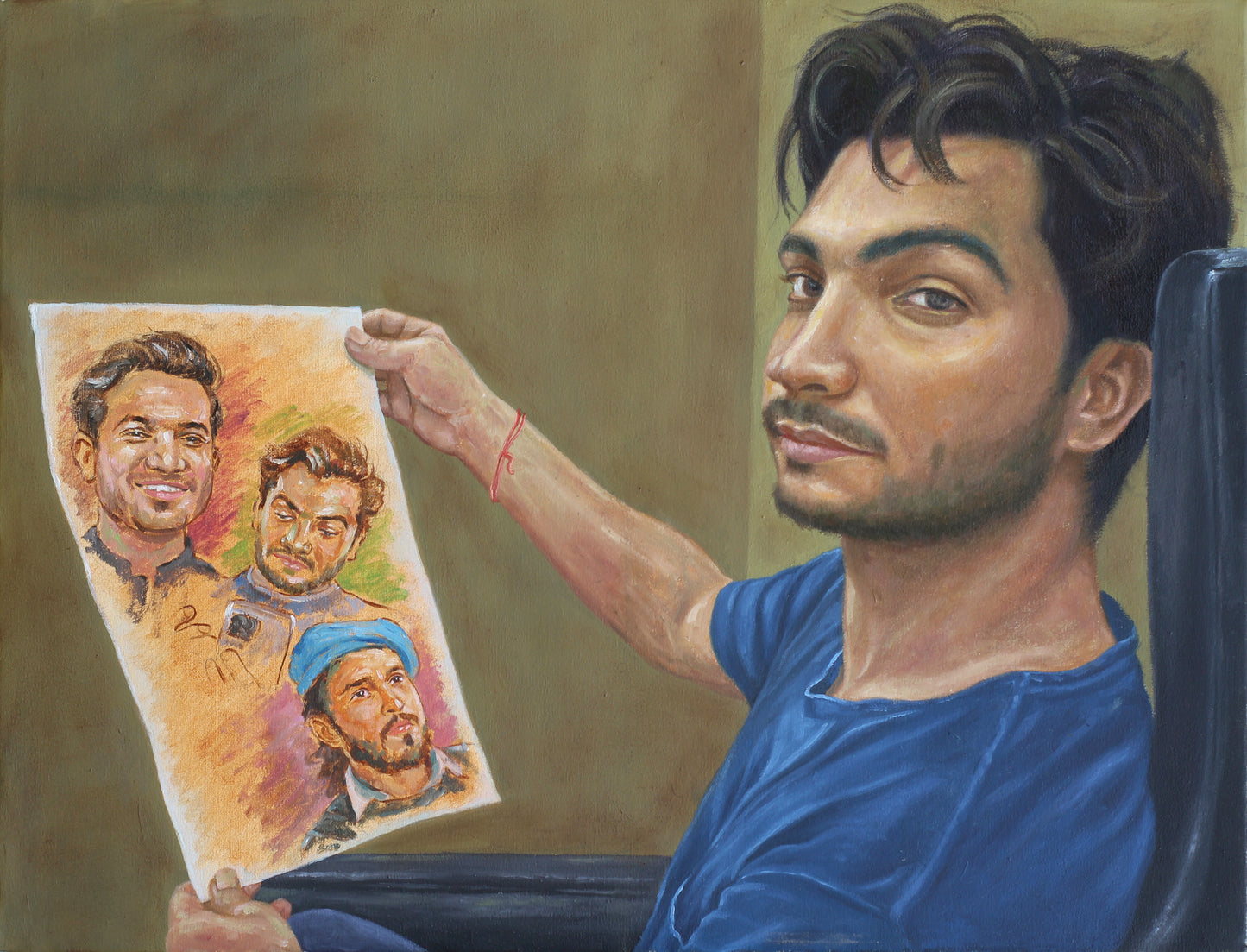 During Art Retreat, Painting by Shahzad Baloch, Oil on Canvas, 24 x 18 inches