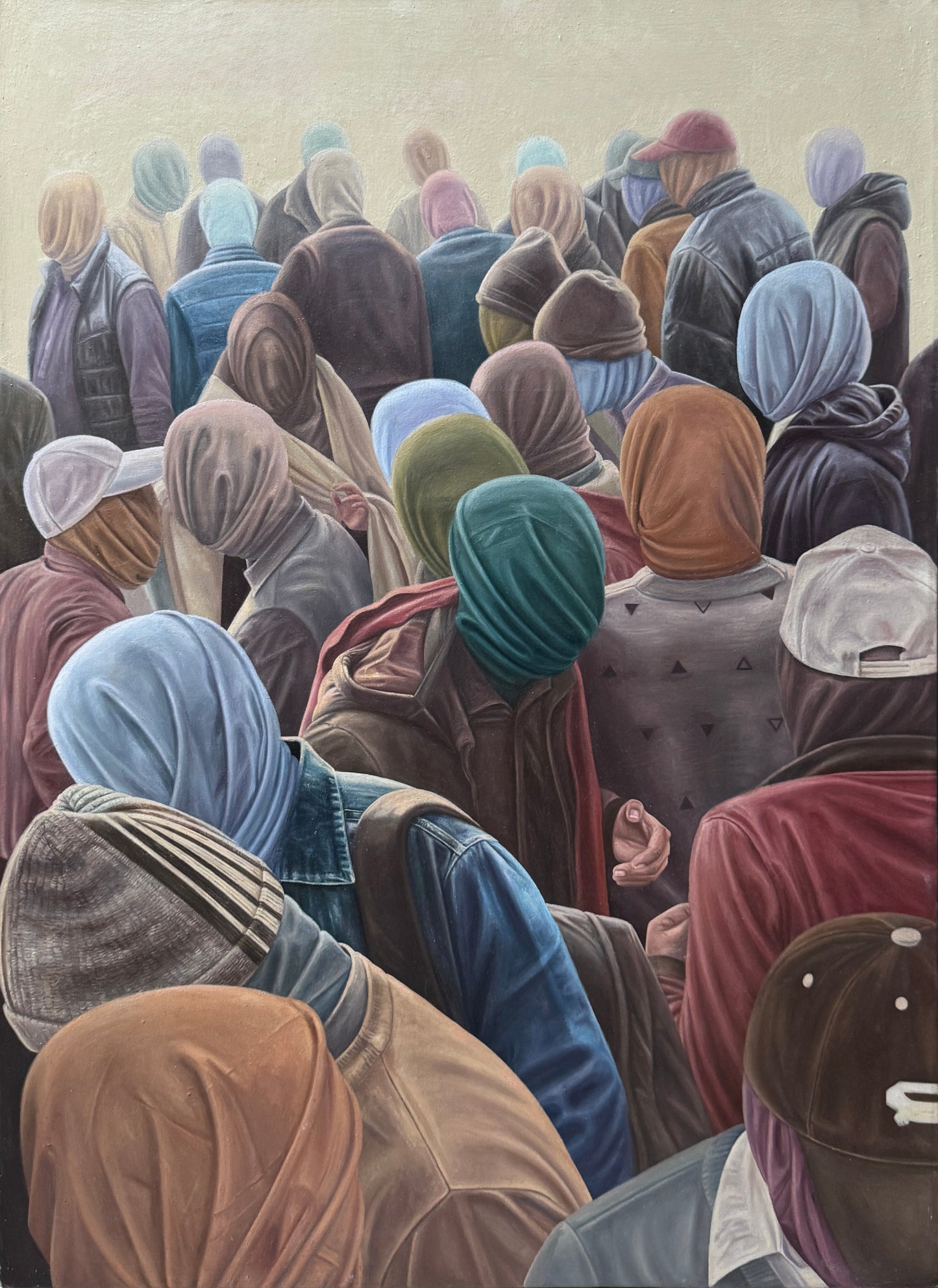 Invisible Lives ll, Figurative Painting by Sabahat Nisar, Oil on Canvas, 21 x 29 inches