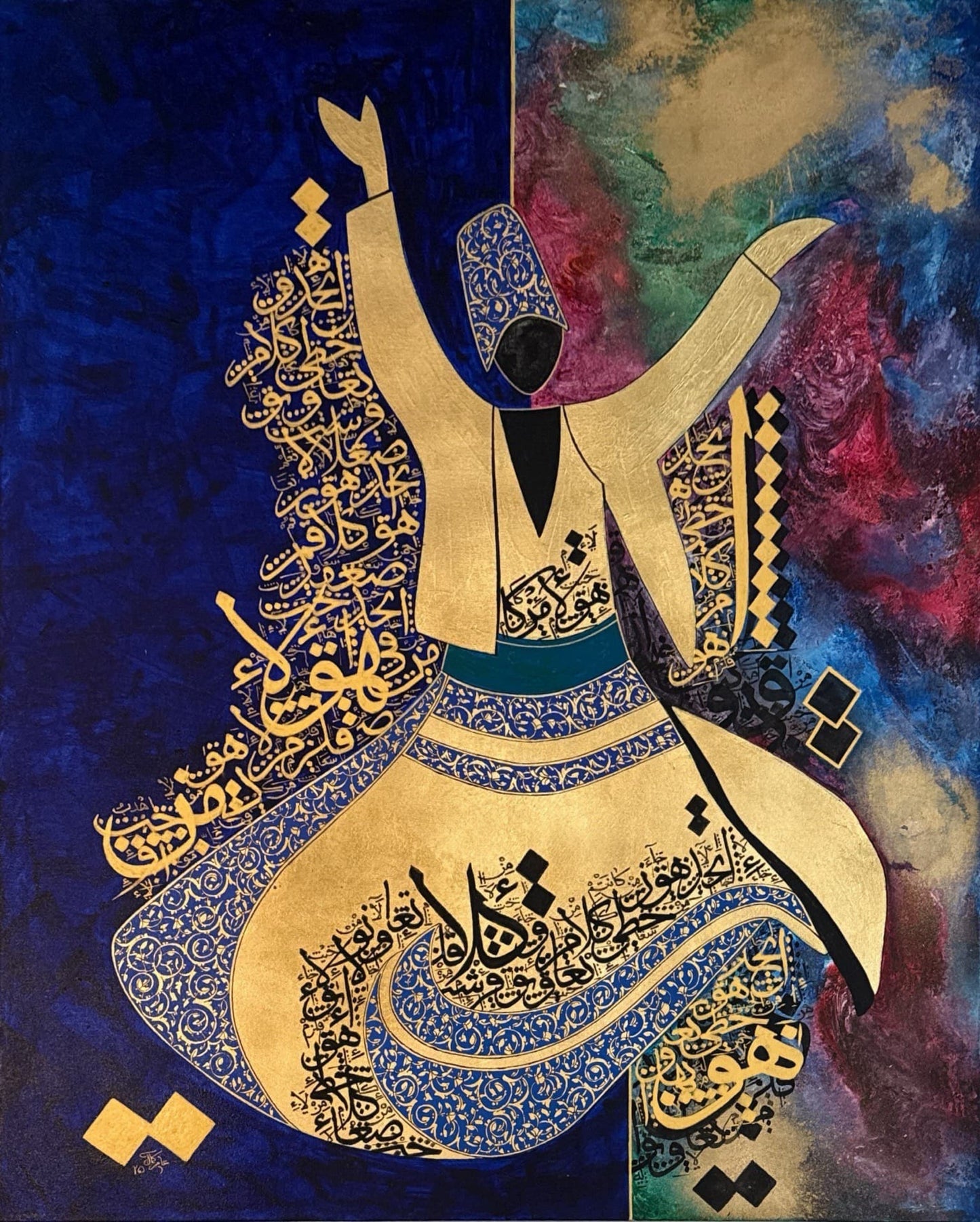 Untitled, Figurative Painting by Amir Kamal, Mixed Media on Canvas, 30 x 36 inches