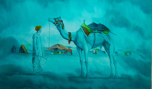 Untitled, Figurative Painting by S.A Noory, Watercolor on paper, 16 x 24 inches.