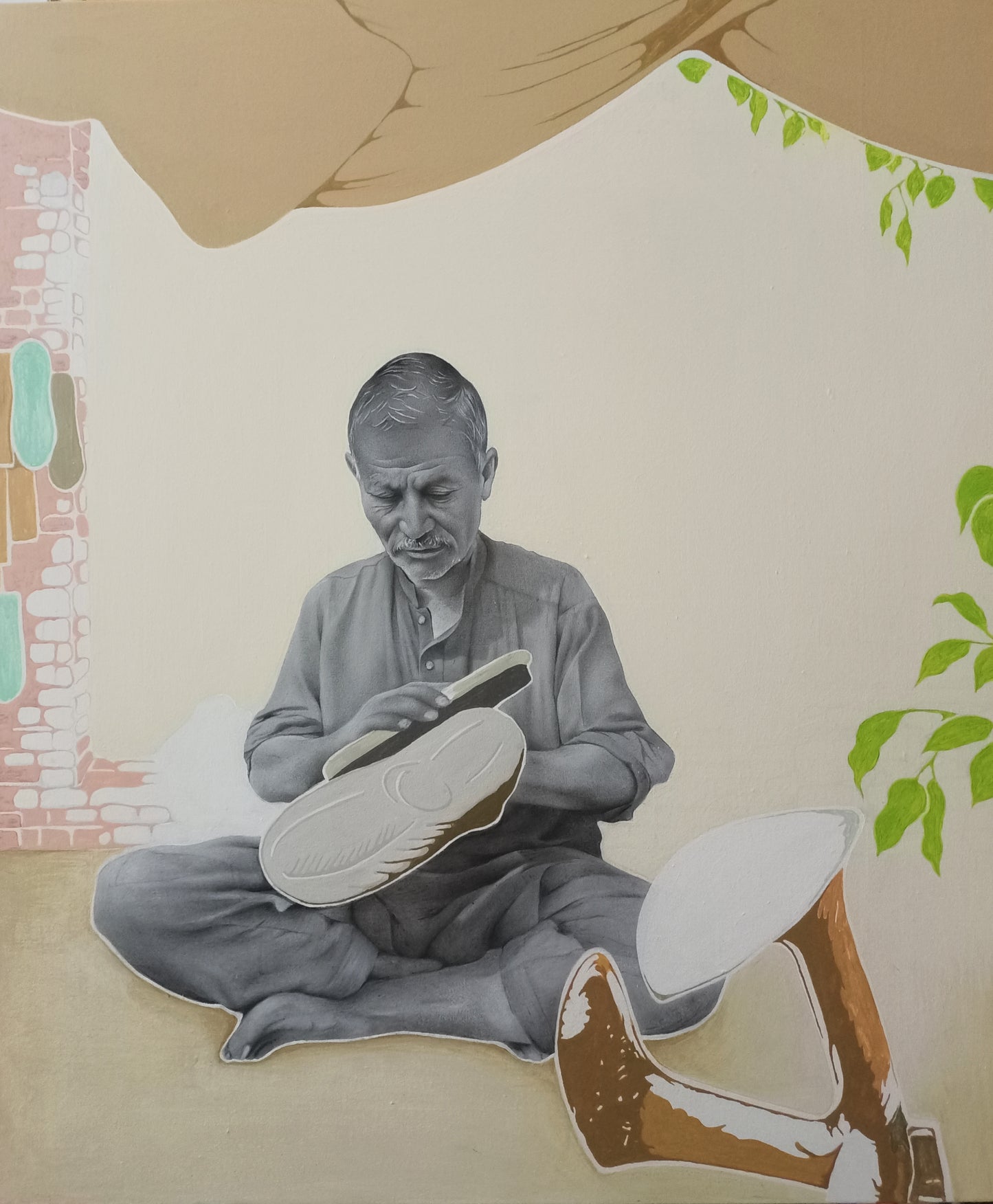 Untitled, Figurative Painting by Unab Sumbal, Oil on Canvas, 30 x 36 inches