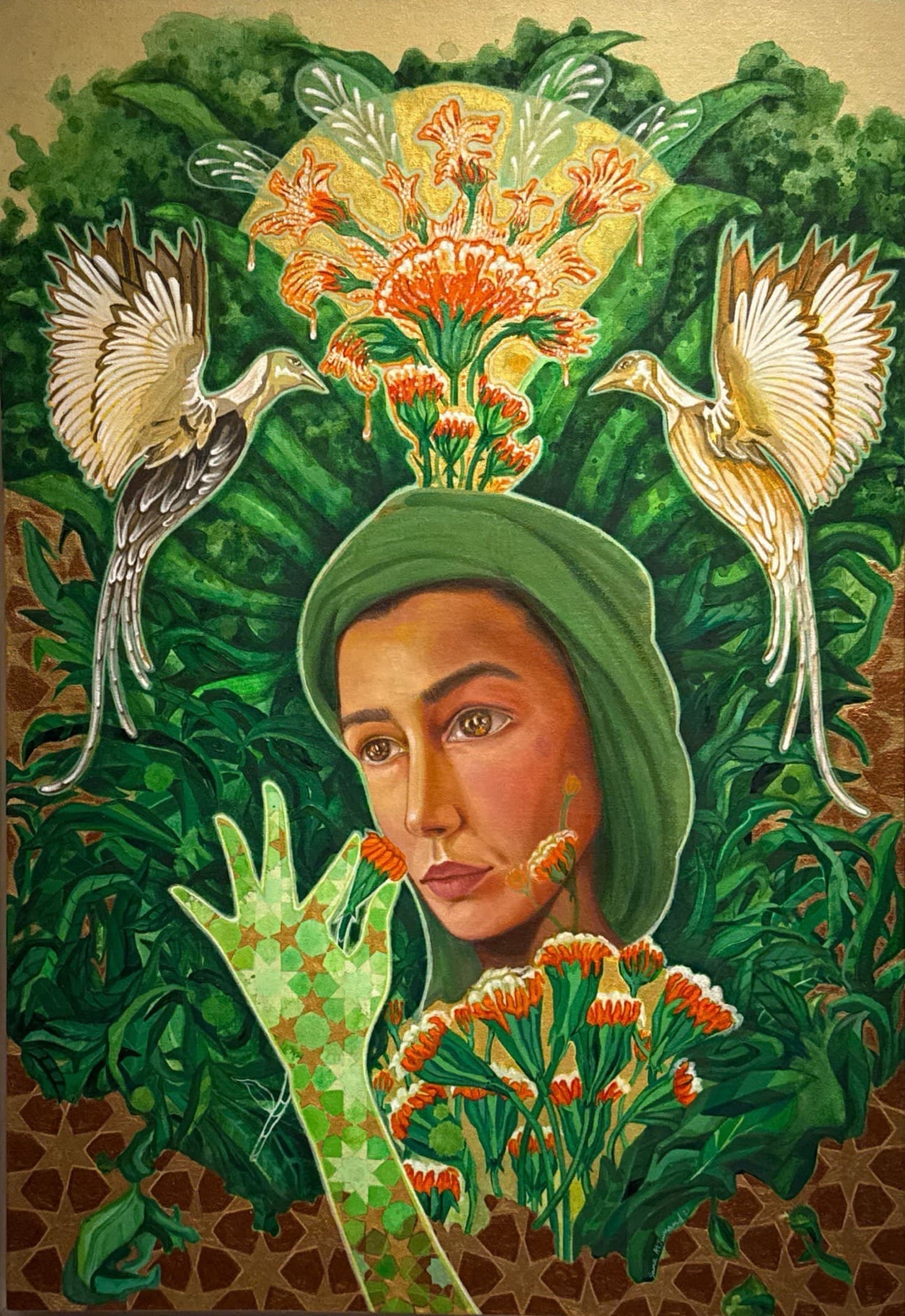 "The Becoming", Figurative Painting by Sana Arjumand, Oil & acrylic on canvas, 25 x 36.5 inches (PRICE ON REQUEST)