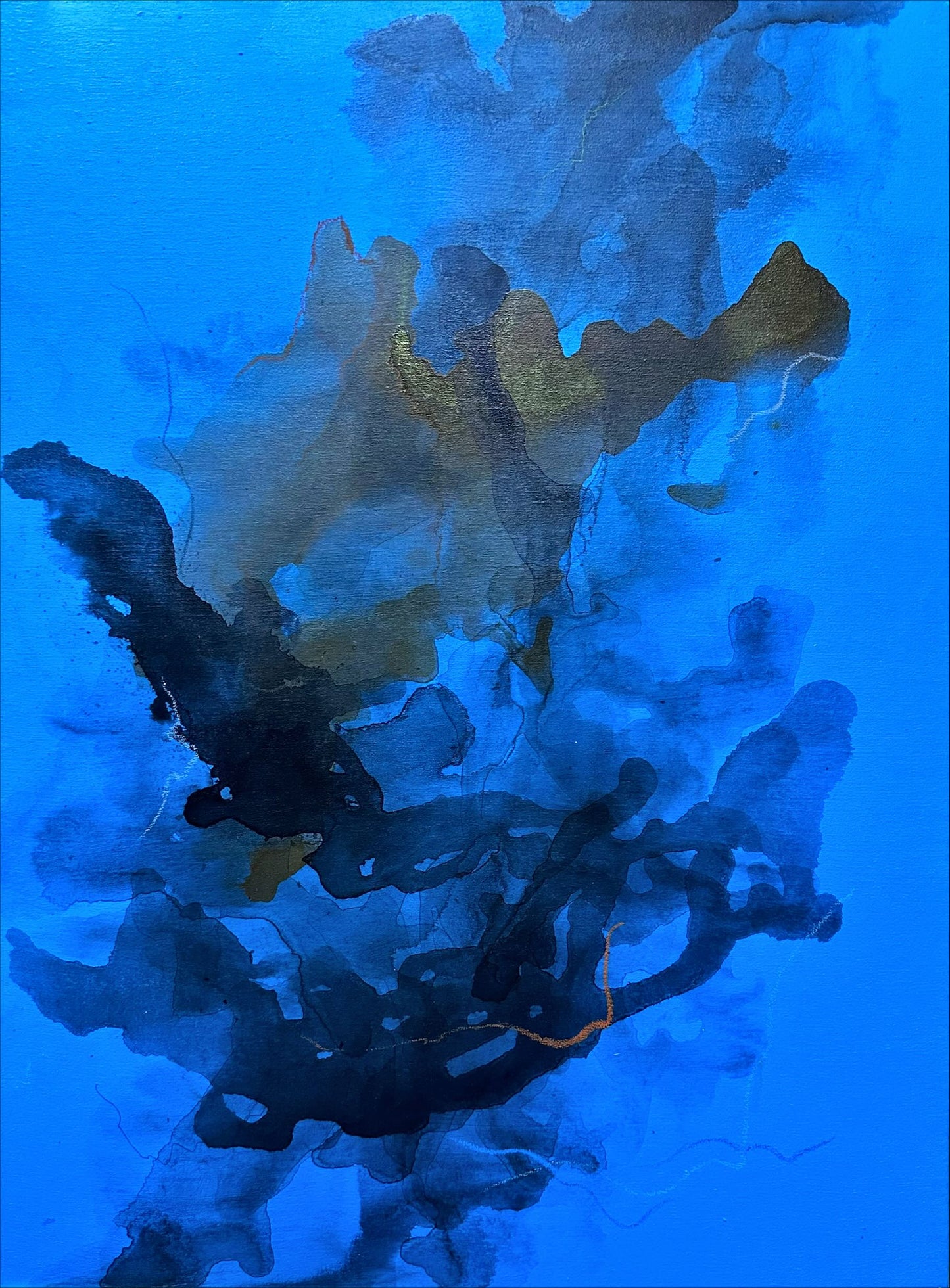 Stillness Speaks ll, Abstract Painting by Rajeshwari Lohana, Acrylic & Pastels on Canvas, 18 x 24 inches