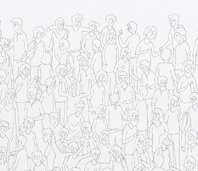 Majma, Figurative Drawing by Onaiz Taji, Ink on Arches Paper, 6.5 x 10 Inches