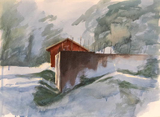 Impression - Memory, landscape Painting by Aafia Ali Shah, Gouache on Wasli, 21.7 x 15.7 inches