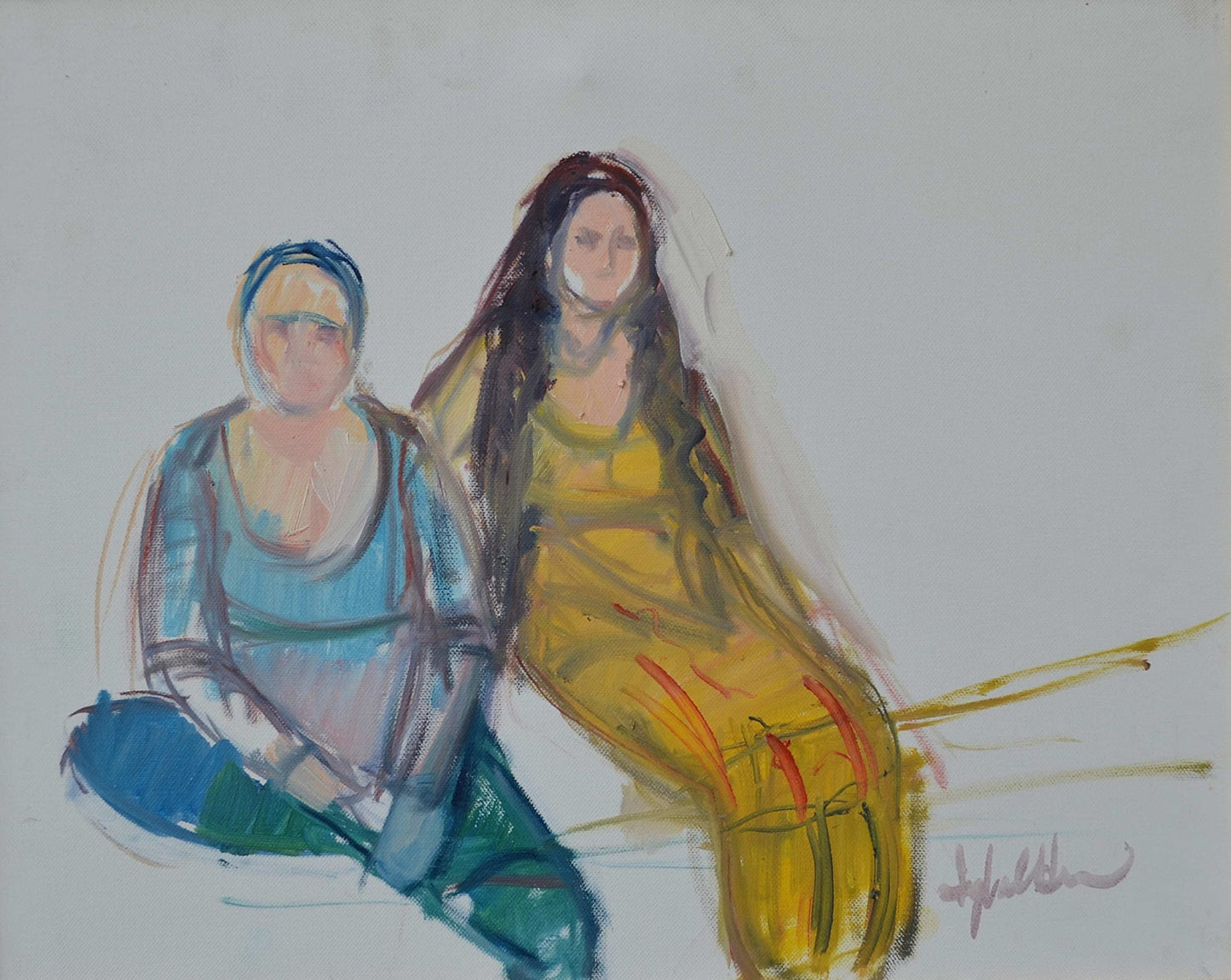 (PRICE ON REQUEST) Untitled, Figurative Painting by Iqbal Hussain, Oil on Canvas, 20 x 16 inches