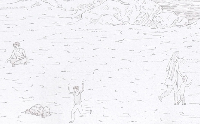 Khuzdar, Landscape Drawing by Onaiz Taji, Ink on Arches Paper, 13 x 10 Inches