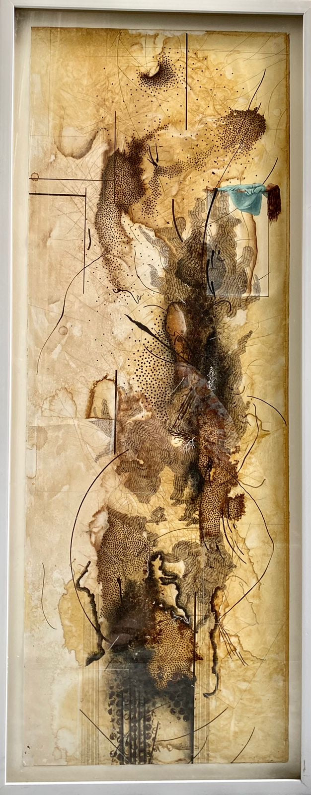 Marking Dreams, Figurative Painting by Farheen Sadiq, Acrylic on Paperboard, 15 x 39 inches