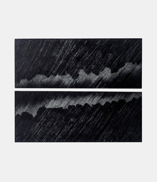 Unseasonal Rain, Print by Rafay Talpur, Dry Point on Paper, 14 x 12 inches
