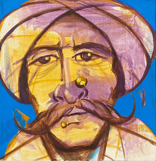 Untitled, Figurative Painting by Asad Asghar, Acrylic on Canvas, 21 x 21 inches.