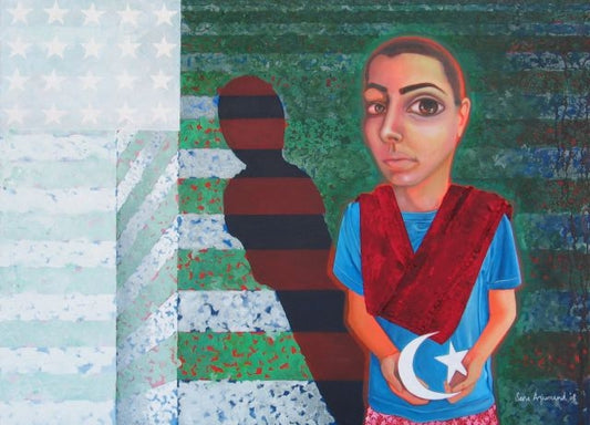 Up above the world so high, Figurative Painting by Sana Arjumand, Oil on Canvas, 48 x 36 inches (Price on request)