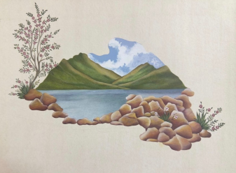 Untitled, Landscape Painting by Rabia Riaz, Gudrung on Wasli, 6.3 x 7.8 inches