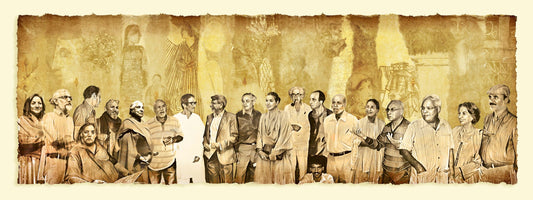 Treasures of My Time, Figurative Print by Arjumand Faisel & Noor Imran, Mixed Media on Paper, 32 x 12 inches