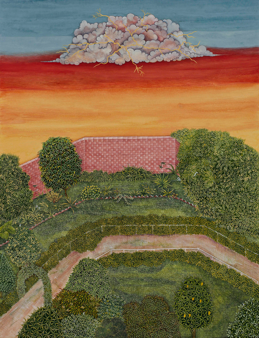 The Passage, Miniature Painting by Aaila Zahra, Gouache on Paper, 33.3 x 41.6 inches