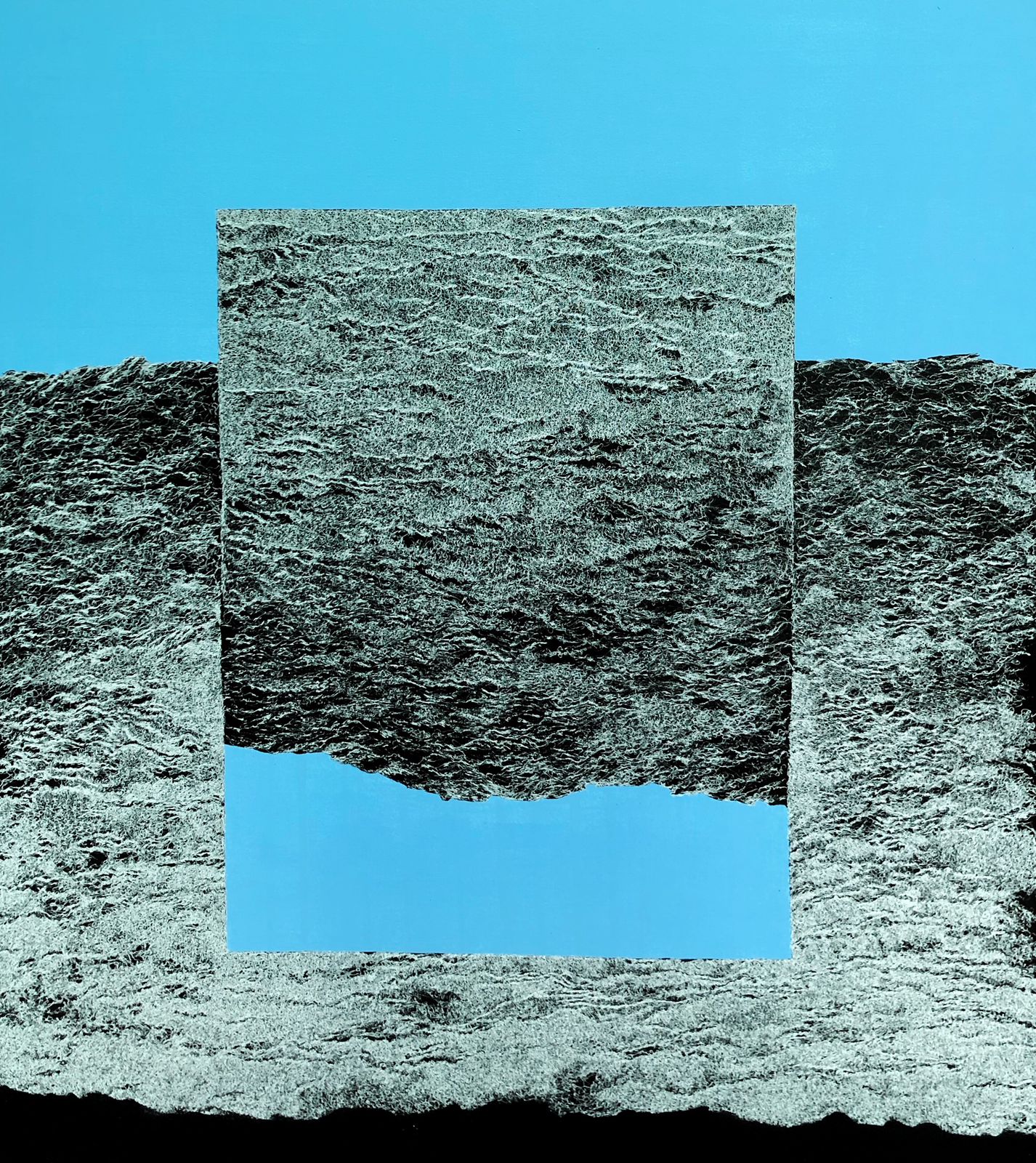The Gap That Connects, Abstract Painting by Isra Noman, Ink on Canvas, 48 x 54 inches