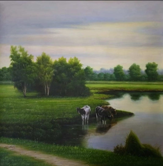 Untitled, Landscape Painting by Aqiq Ehsan, Oil on Canvas, 30 x 30 inches.