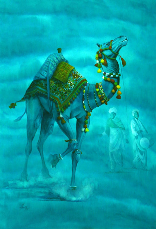 Moment of Joy, Cityscape Painting by S.A Noory, Watercolor on Paper, 21 x 29 inches.