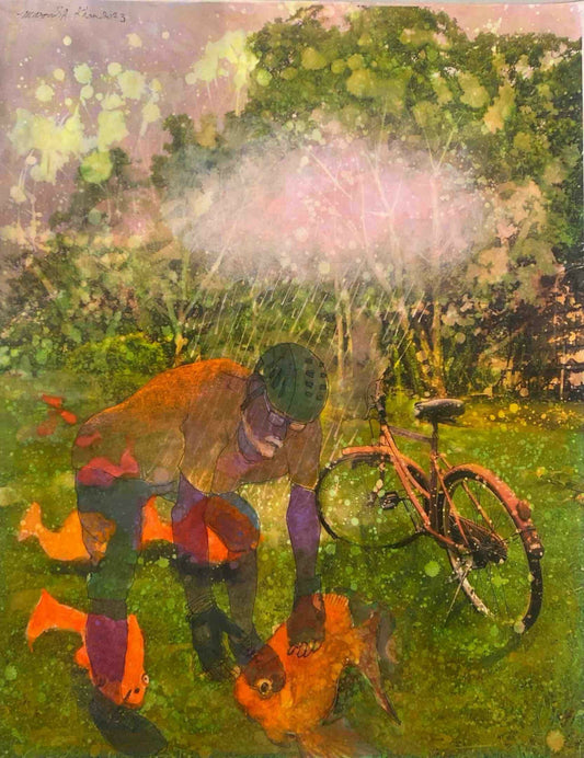 Untitled, Figurative Painting by Masood A Khan, Watercolor on paper, 19 x 25 inches.