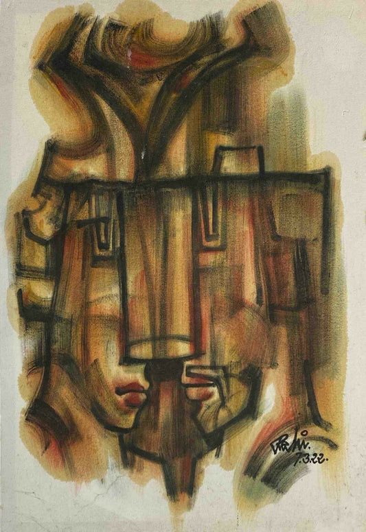 Untitled, Figurative Painting by Mansoor Rahi, Oil on Canvas, 18 x 24 inches (PRICE ON REQUEST)