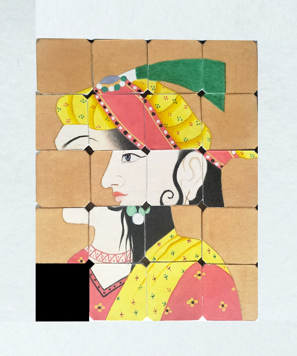 Untitled, Portrait Painting by Amjad Ali Talpur, Gouache on Wasli, 5 x 6 inches.