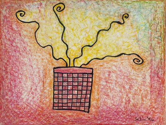 Untitled, Still Life Painting by Irshad Salim - 1996, Crayon on Paper, 12 x 9 inches.