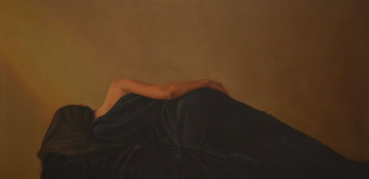Dreamer, Figurative Painting by Ammama Malik, Oil on Canvas, 24 x 48 inches