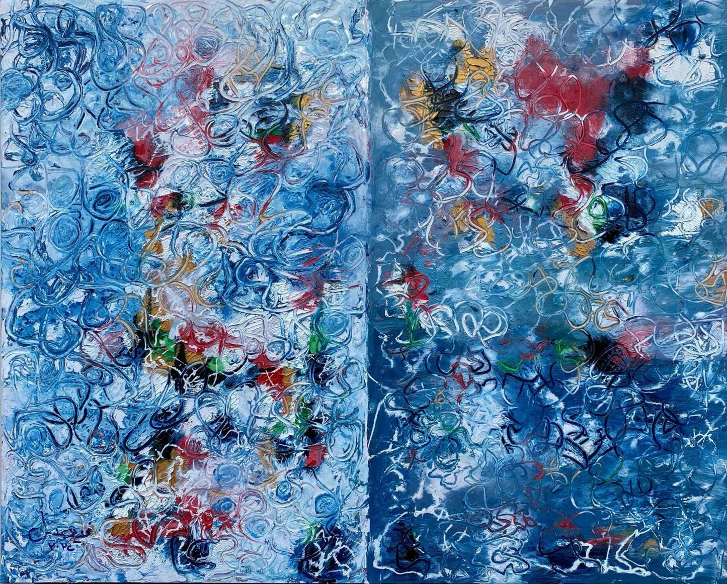 Untitled, Abstract Painting by Arjumand Faisel, Oil on Paper, 28 x 22 inches